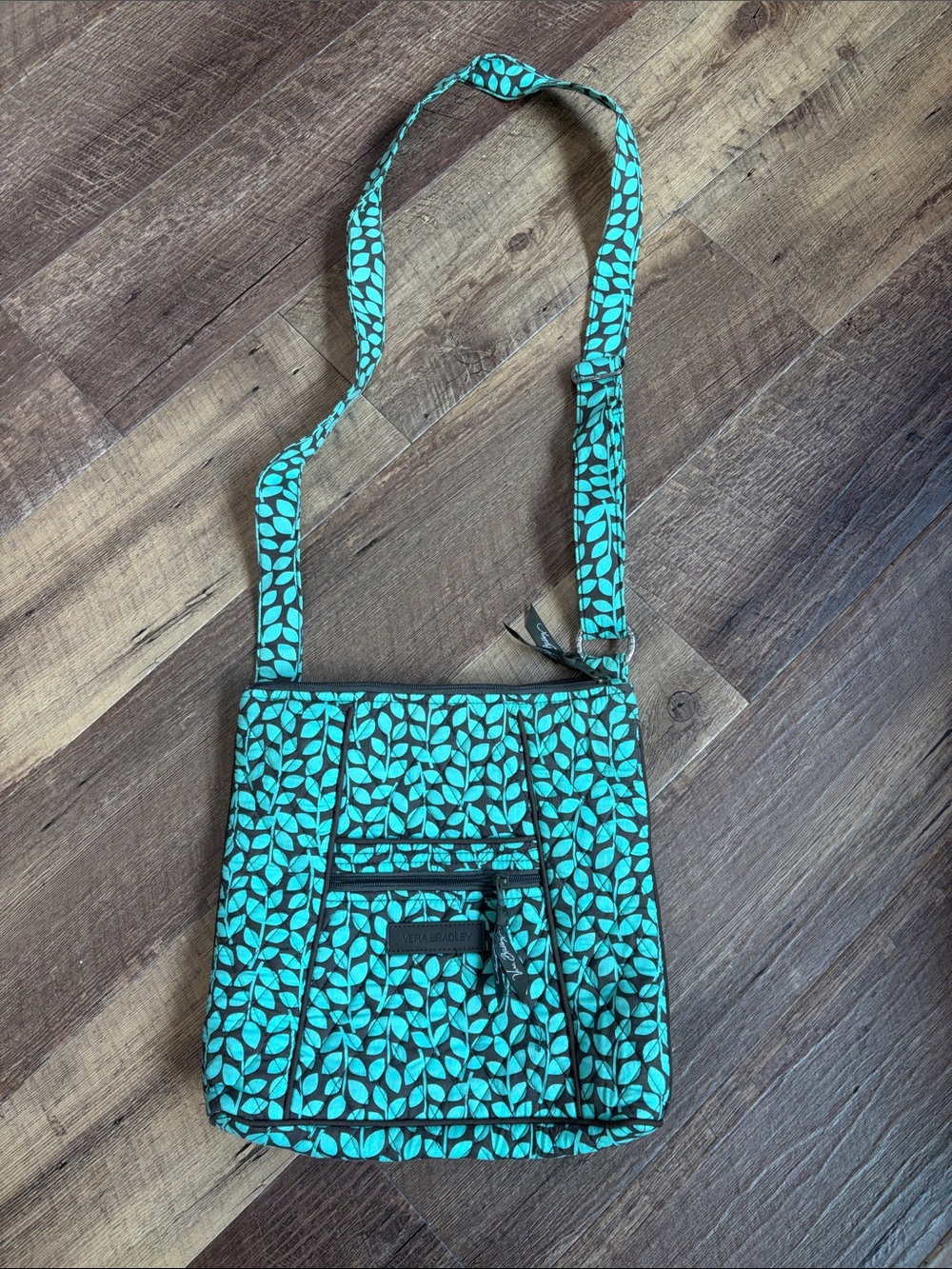 Vera Bradley Teal Leaf Crossbody Bag